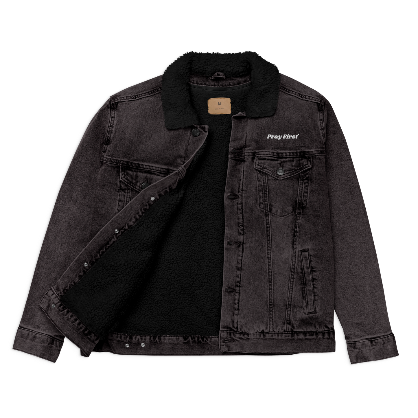 Prayer #33 - Denim sherpa jacket