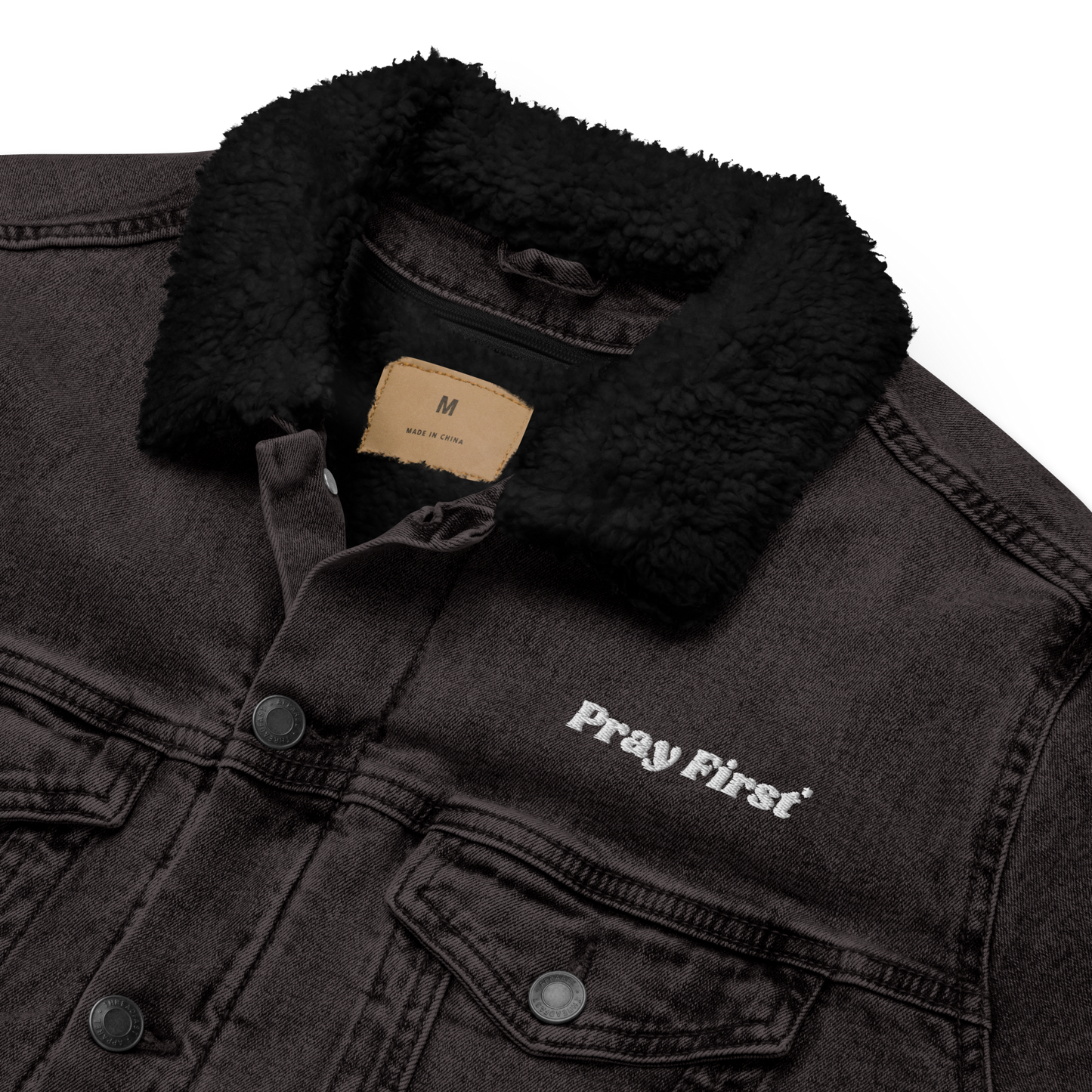 Prayer #33 - Denim sherpa jacket