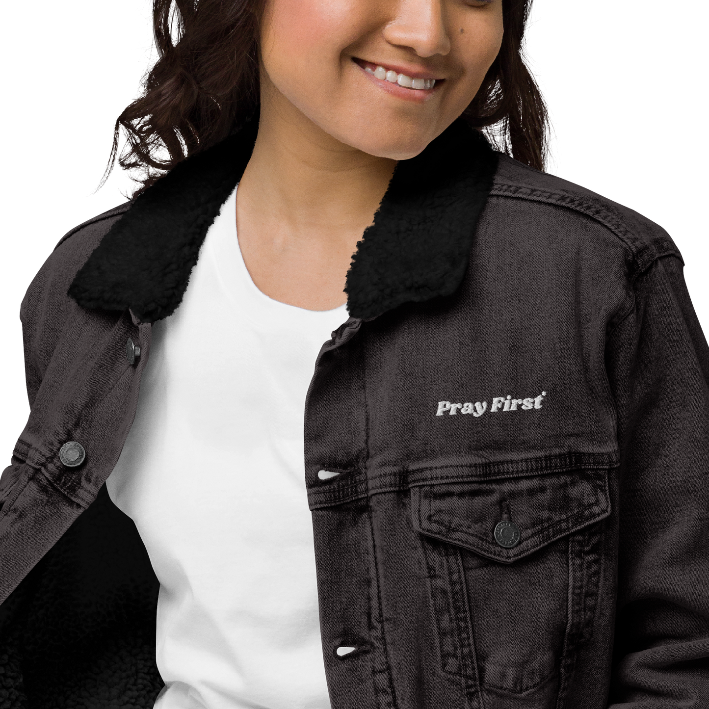 Prayer #33 - Denim sherpa jacket