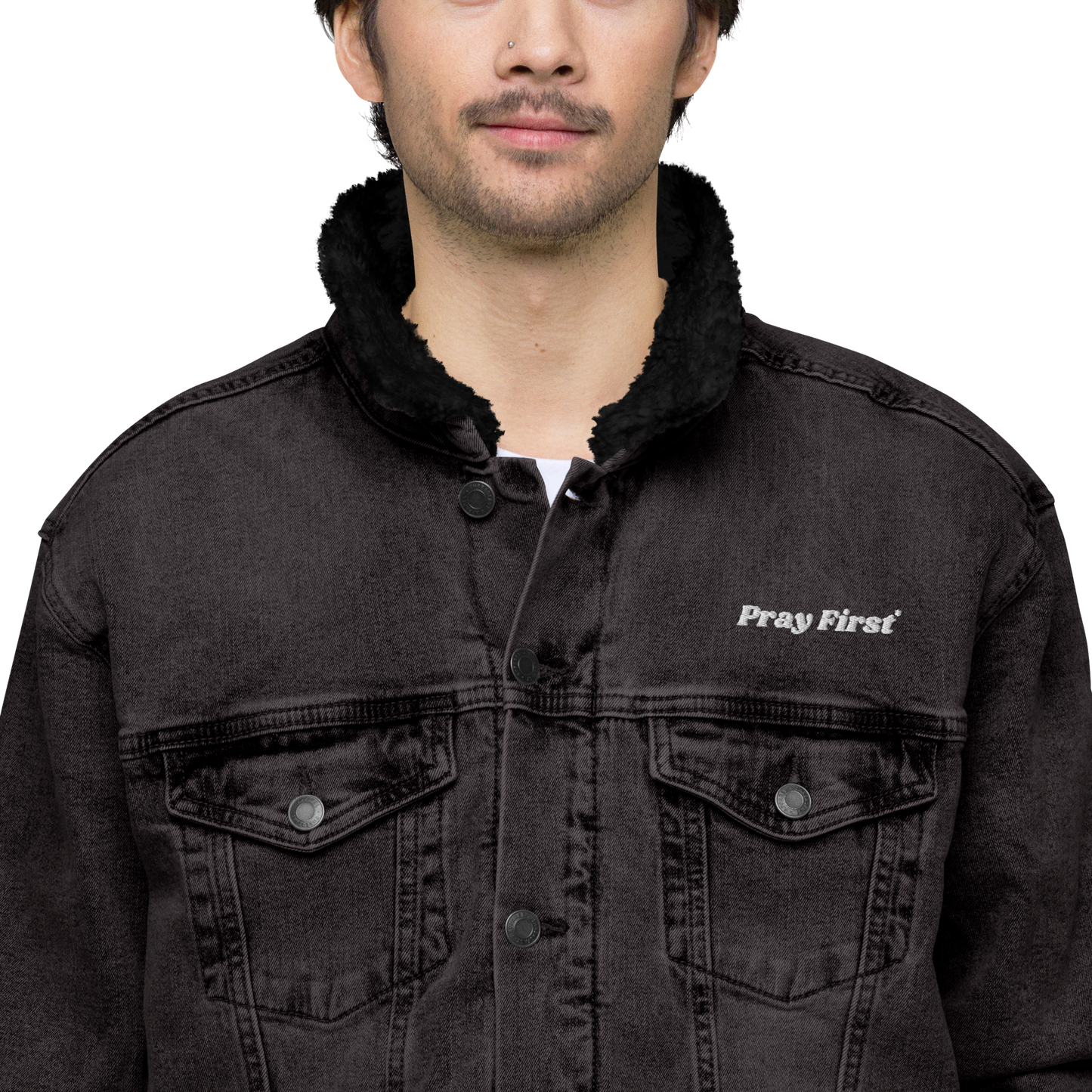 Prayer #33 - Denim sherpa jacket